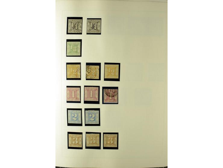 1852/66, postfrische, ungebrauchte und gestempelte Sammlung, dabei Randstücke, Einheiten, bessere Stempel, Briefe, Ganzsachen