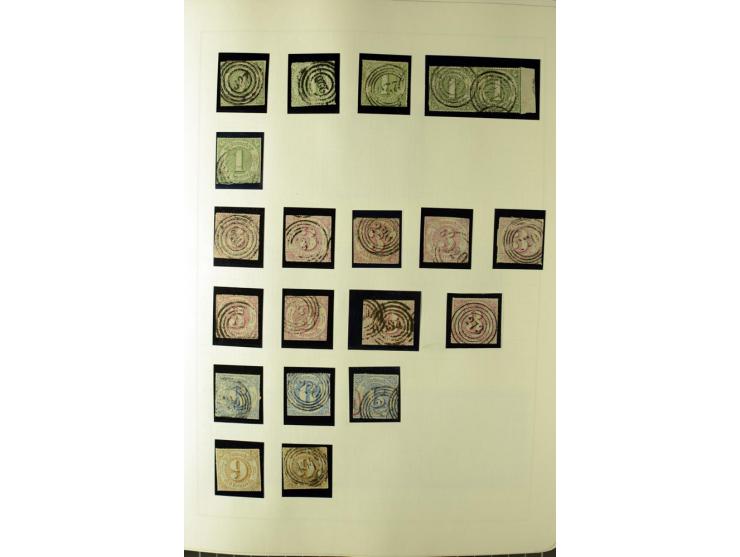 1852/66, postfrische, ungebrauchte und gestempelte Sammlung, dabei Randstücke, Einheiten, bessere Stempel, Briefe, Ganzsachen