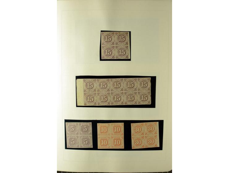 1852/66, postfrische, ungebrauchte und gestempelte Sammlung, dabei Randstücke, Einheiten, bessere Stempel, Briefe, Ganzsachen