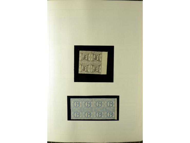 1852/66, postfrische, ungebrauchte und gestempelte Sammlung, dabei Randstücke, Einheiten, bessere Stempel, Briefe, Ganzsachen