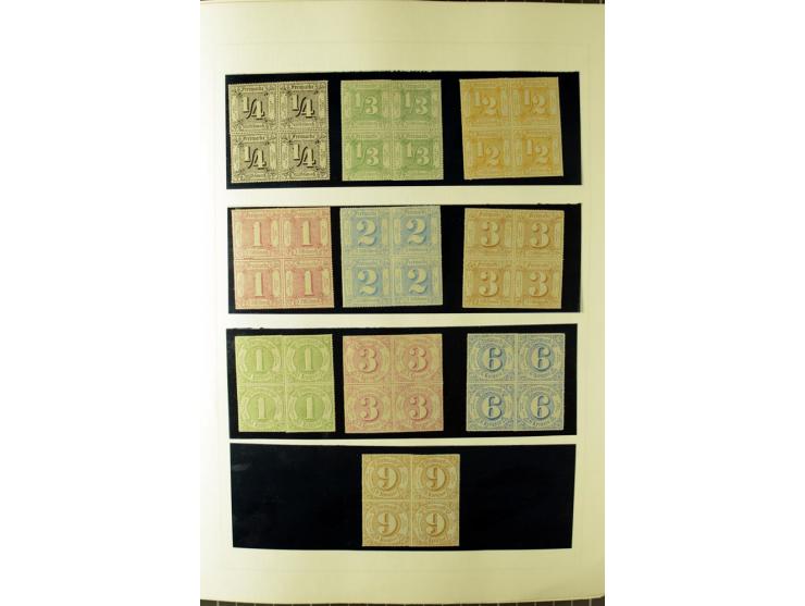 1852/66, postfrische, ungebrauchte und gestempelte Sammlung, dabei Randstücke, Einheiten, bessere Stempel, Briefe, Ganzsachen