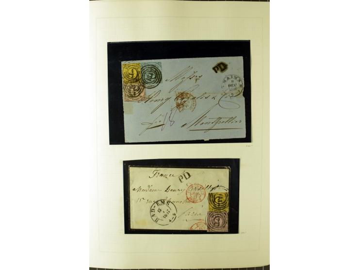 1852/66, postfrische, ungebrauchte und gestempelte Sammlung, dabei Randstücke, Einheiten, bessere Stempel, Briefe, Ganzsachen