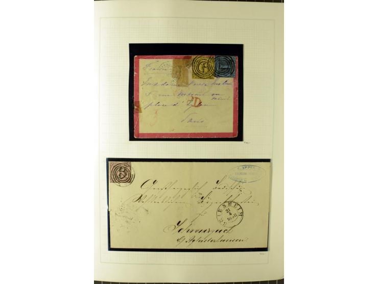 1852/66, postfrische, ungebrauchte und gestempelte Sammlung, dabei Randstücke, Einheiten, bessere Stempel, Briefe, Ganzsachen