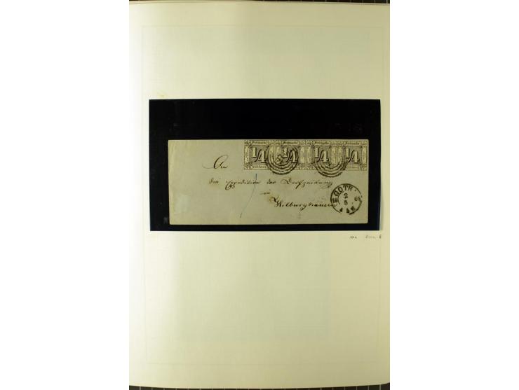 1852/66, postfrische, ungebrauchte und gestempelte Sammlung, dabei Randstücke, Einheiten, bessere Stempel, Briefe, Ganzsachen