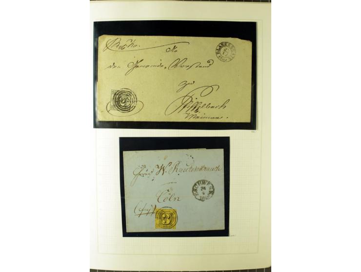 1852/66, postfrische, ungebrauchte und gestempelte Sammlung, dabei Randstücke, Einheiten, bessere Stempel, Briefe, Ganzsachen