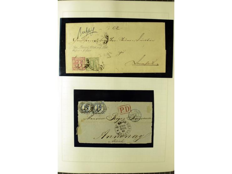 1852/66, postfrische, ungebrauchte und gestempelte Sammlung, dabei Randstücke, Einheiten, bessere Stempel, Briefe, Ganzsachen