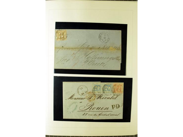 1852/66, postfrische, ungebrauchte und gestempelte Sammlung, dabei Randstücke, Einheiten, bessere Stempel, Briefe, Ganzsachen