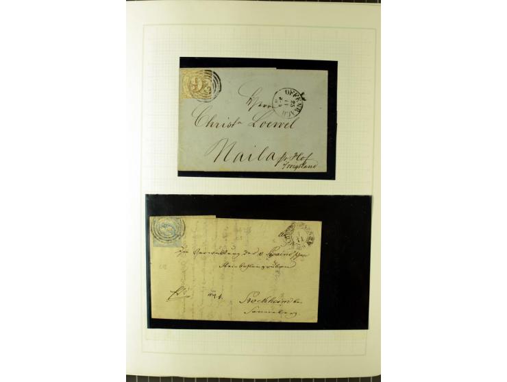 1852/66, postfrische, ungebrauchte und gestempelte Sammlung, dabei Randstücke, Einheiten, bessere Stempel, Briefe, Ganzsachen