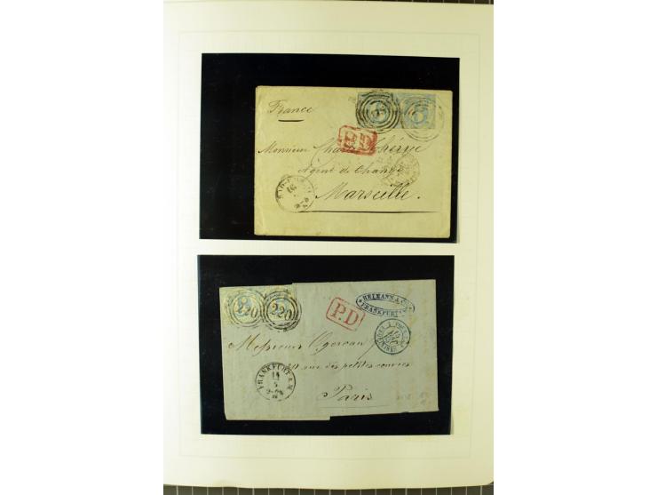 1852/66, postfrische, ungebrauchte und gestempelte Sammlung, dabei Randstücke, Einheiten, bessere Stempel, Briefe, Ganzsachen