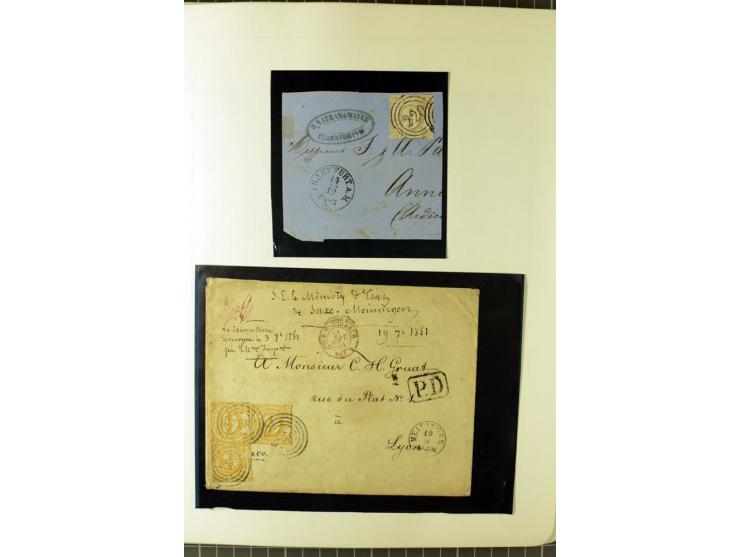 1852/66, postfrische, ungebrauchte und gestempelte Sammlung, dabei Randstücke, Einheiten, bessere Stempel, Briefe, Ganzsachen