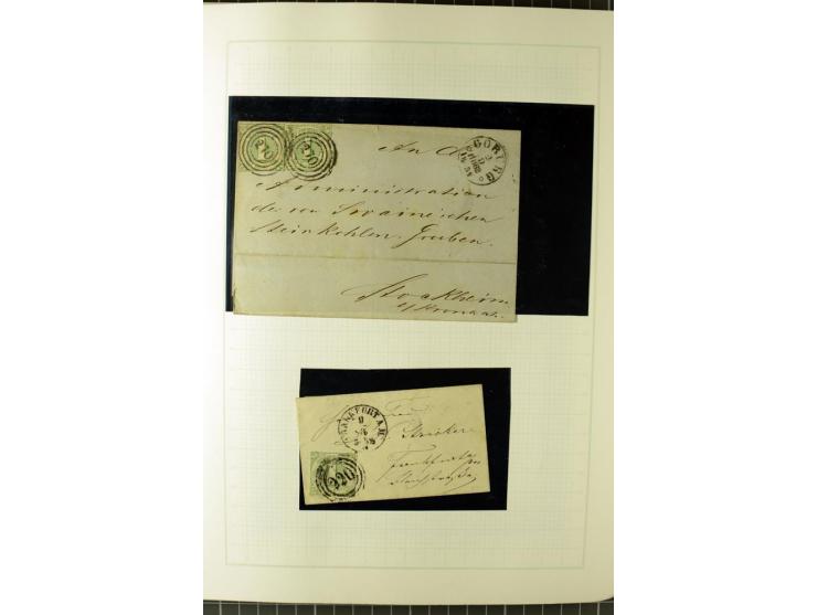 1852/66, postfrische, ungebrauchte und gestempelte Sammlung, dabei Randstücke, Einheiten, bessere Stempel, Briefe, Ganzsachen