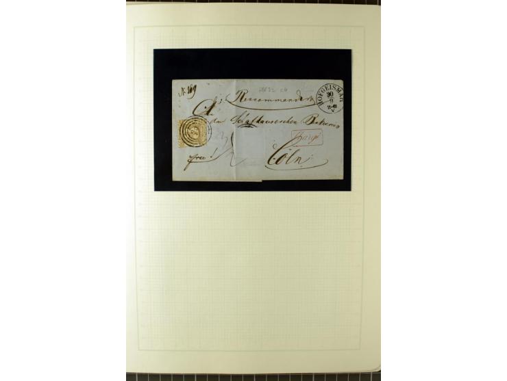 1852/66, postfrische, ungebrauchte und gestempelte Sammlung, dabei Randstücke, Einheiten, bessere Stempel, Briefe, Ganzsachen