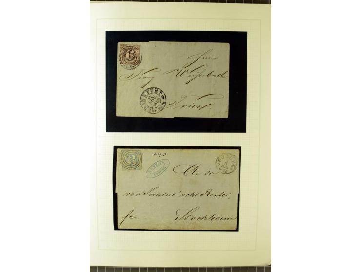 1852/66, postfrische, ungebrauchte und gestempelte Sammlung, dabei Randstücke, Einheiten, bessere Stempel, Briefe, Ganzsachen