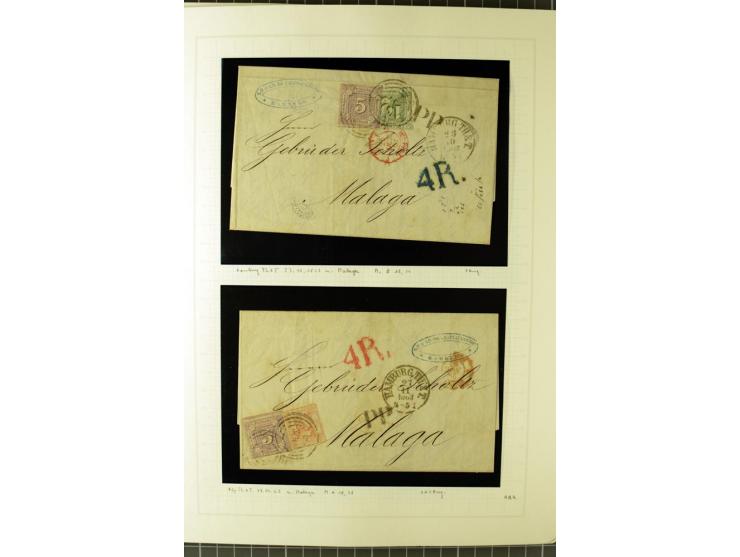 1852/66, postfrische, ungebrauchte und gestempelte Sammlung, dabei Randstücke, Einheiten, bessere Stempel, Briefe, Ganzsachen