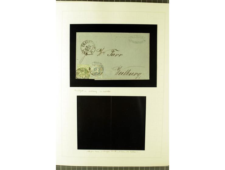 1852/66, postfrische, ungebrauchte und gestempelte Sammlung, dabei Randstücke, Einheiten, bessere Stempel, Briefe, Ganzsachen