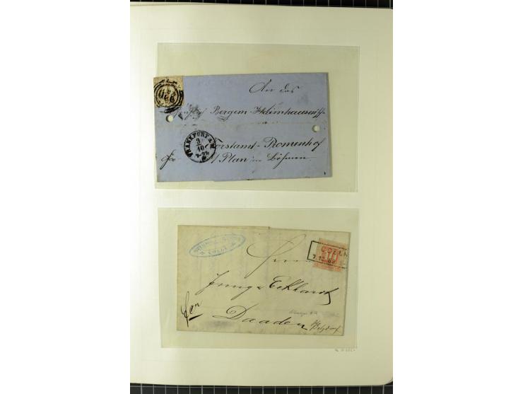 1852/66, postfrische, ungebrauchte und gestempelte Sammlung, dabei Randstücke, Einheiten, bessere Stempel, Briefe, Ganzsachen