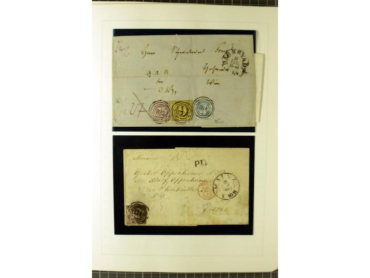 1852/66, postfrische, ungebrauchte und gestempelte Sammlung, dabei Randstücke, Einheiten, bessere Stempel, Briefe, Ganzsachen