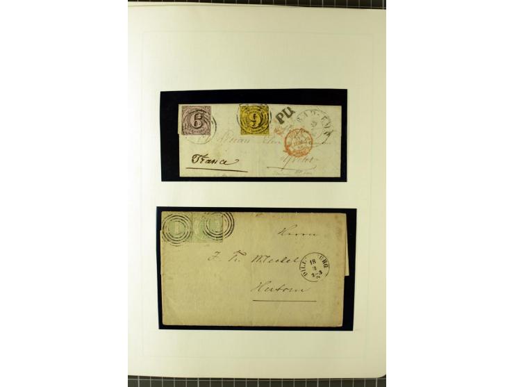 1852/66, postfrische, ungebrauchte und gestempelte Sammlung, dabei Randstücke, Einheiten, bessere Stempel, Briefe, Ganzsachen