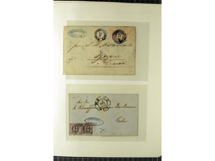 1852/66, postfrische, ungebrauchte und gestempelte Sammlung, dabei Randstücke, Einheiten, bessere Stempel, Briefe, Ganzsachen