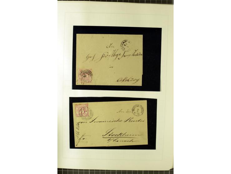 1852/66, postfrische, ungebrauchte und gestempelte Sammlung, dabei Randstücke, Einheiten, bessere Stempel, Briefe, Ganzsachen