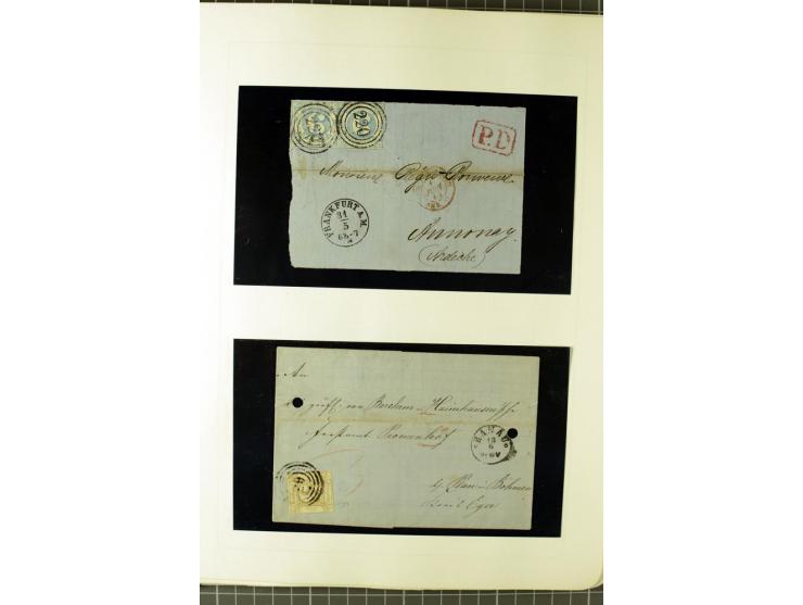 1852/66, postfrische, ungebrauchte und gestempelte Sammlung, dabei Randstücke, Einheiten, bessere Stempel, Briefe, Ganzsachen