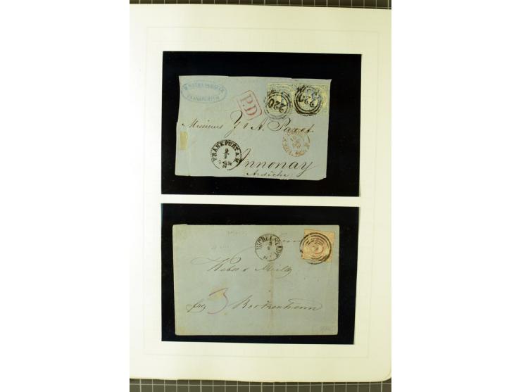 1852/66, postfrische, ungebrauchte und gestempelte Sammlung, dabei Randstücke, Einheiten, bessere Stempel, Briefe, Ganzsachen