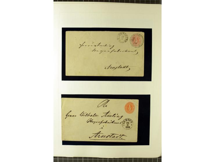 1852/66, postfrische, ungebrauchte und gestempelte Sammlung, dabei Randstücke, Einheiten, bessere Stempel, Briefe, Ganzsachen
