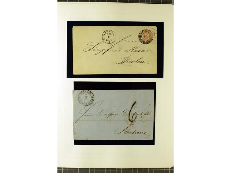 1852/66, postfrische, ungebrauchte und gestempelte Sammlung, dabei Randstücke, Einheiten, bessere Stempel, Briefe, Ganzsachen