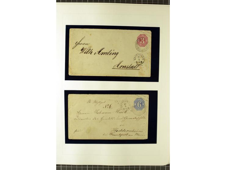 1852/66, postfrische, ungebrauchte und gestempelte Sammlung, dabei Randstücke, Einheiten, bessere Stempel, Briefe, Ganzsachen