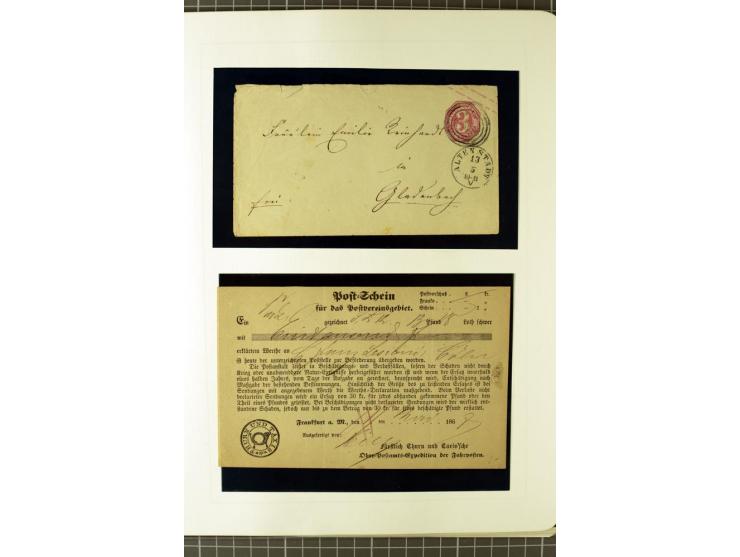 1852/66, postfrische, ungebrauchte und gestempelte Sammlung, dabei Randstücke, Einheiten, bessere Stempel, Briefe, Ganzsachen
