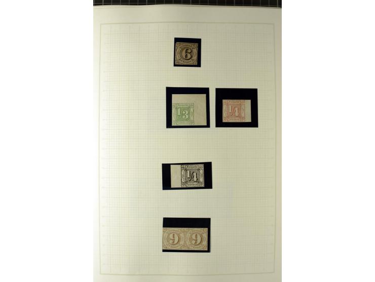 1852/66, postfrische, ungebrauchte und gestempelte Sammlung, dabei Randstücke, Einheiten, bessere Stempel, Briefe, Ganzsachen