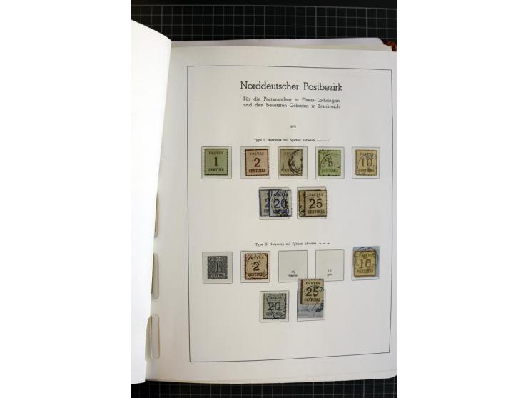 1868/70, ungebrauchte und gestempelte Sammlung, teils mehrfach gesammelt, dabei nachverwendete Stempel, Dienst, etwas Elsaß-L
