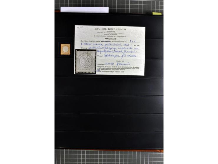 1872/75, Brustschilde-Spezialsammlung, überwiegend gestempelt mit ca. 180 Einzelmarken/Briefstücken und 22 Briefen/Karten, da