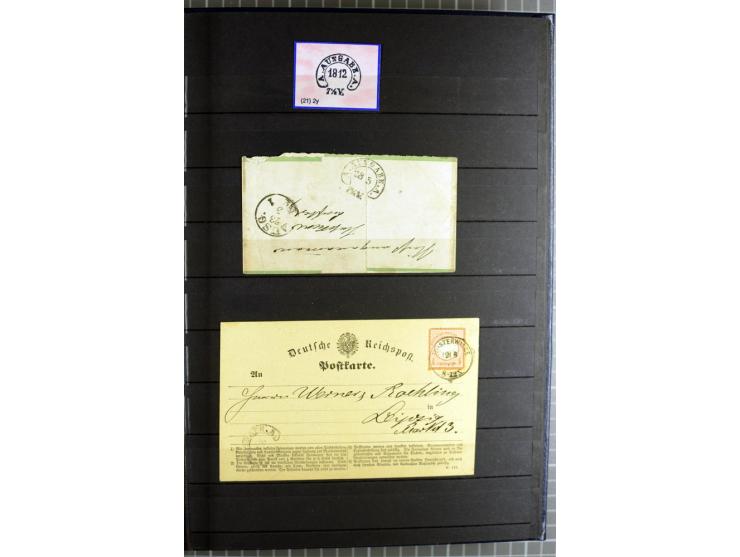 HUFEISENSTEMPEL: 1865/76, Berlin bis Zabern, sehr schöne und umfangreiche Sammlung auf losen Marken und vielen Briefen, dabei
