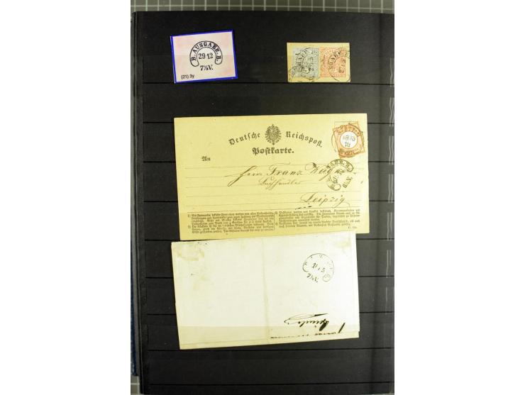 HUFEISENSTEMPEL: 1865/76, Berlin bis Zabern, sehr schöne und umfangreiche Sammlung auf losen Marken und vielen Briefen, dabei