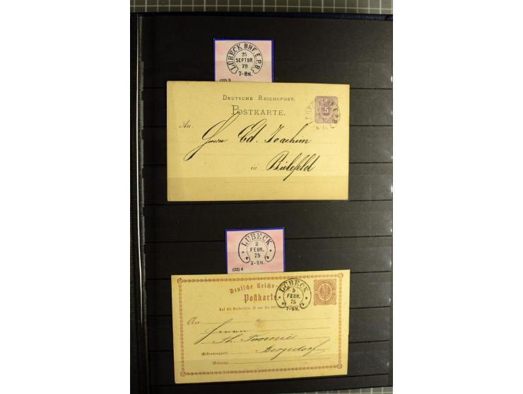 HUFEISENSTEMPEL: 1865/76, Berlin bis Zabern, sehr schöne und umfangreiche Sammlung auf losen Marken und vielen Briefen, dabei