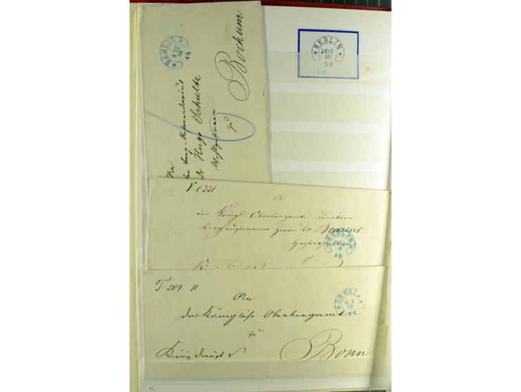 HUFEISENSTEMPEL: 1865/76, Berlin bis Zabern, sehr schöne und umfangreiche Sammlung auf losen Marken und vielen Briefen, dabei