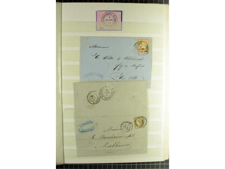 HUFEISENSTEMPEL: 1865/76, Berlin bis Zabern, sehr schöne und umfangreiche Sammlung auf losen Marken und vielen Briefen, dabei