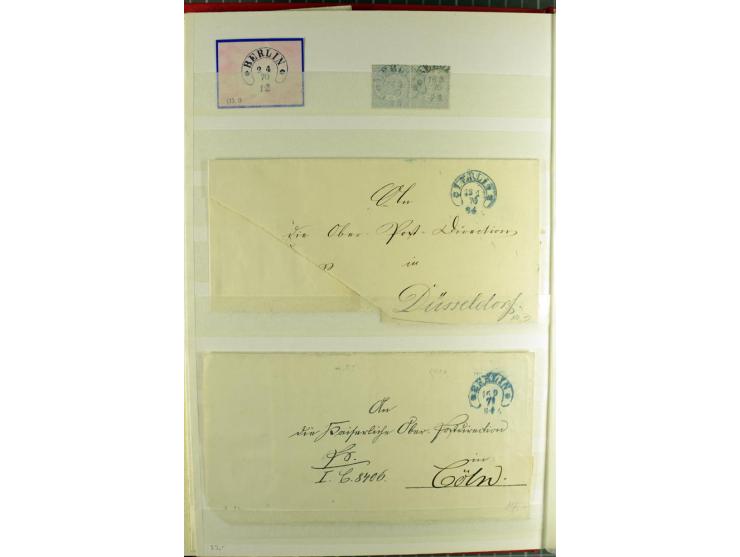 HUFEISENSTEMPEL: 1865/76, Berlin bis Zabern, sehr schöne und umfangreiche Sammlung auf losen Marken und vielen Briefen, dabei