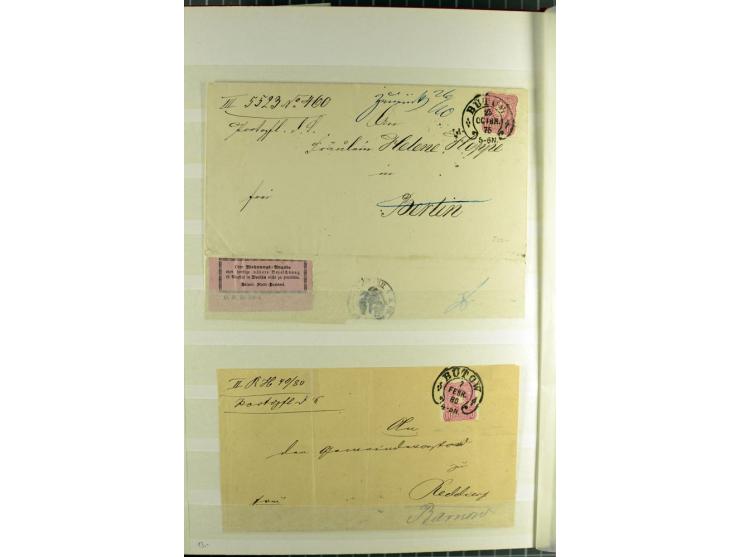 HUFEISENSTEMPEL: 1865/76, Berlin bis Zabern, sehr schöne und umfangreiche Sammlung auf losen Marken und vielen Briefen, dabei