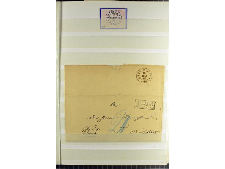 HUFEISENSTEMPEL: 1865/76, Berlin bis Zabern, sehr schöne und umfangreiche Sammlung auf losen Marken und vielen Briefen, dabei