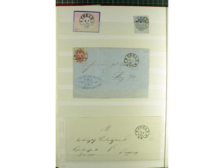 HUFEISENSTEMPEL: 1865/76, Berlin bis Zabern, sehr schöne und umfangreiche Sammlung auf losen Marken und vielen Briefen, dabei