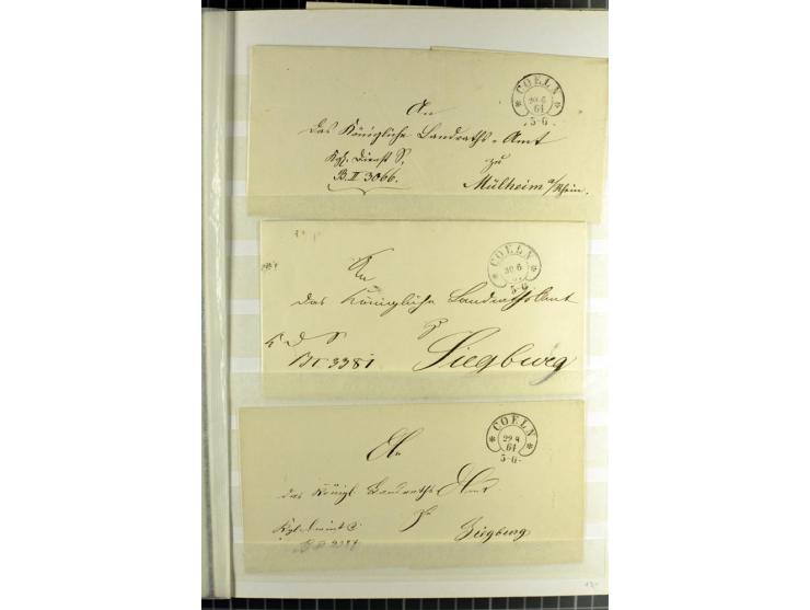 HUFEISENSTEMPEL: 1865/76, Berlin bis Zabern, sehr schöne und umfangreiche Sammlung auf losen Marken und vielen Briefen, dabei