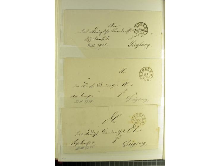 HUFEISENSTEMPEL: 1865/76, Berlin bis Zabern, sehr schöne und umfangreiche Sammlung auf losen Marken und vielen Briefen, dabei