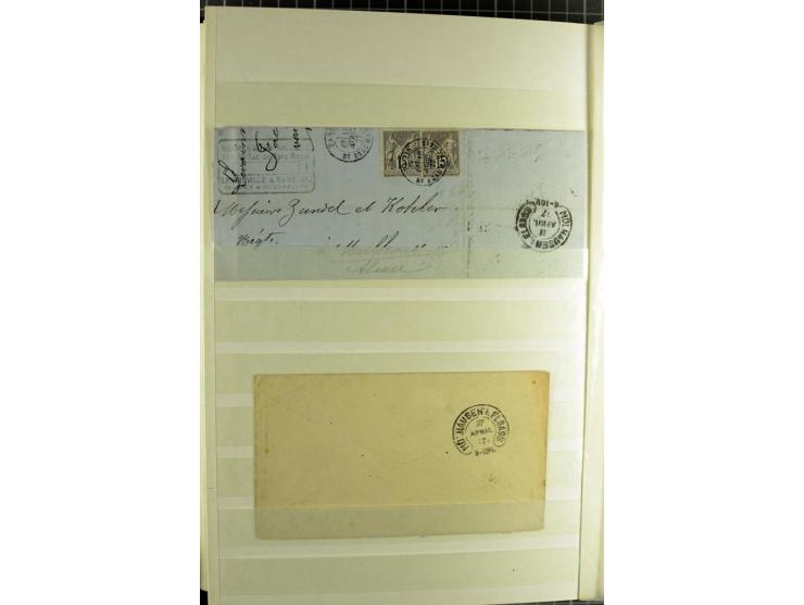 HUFEISENSTEMPEL: 1865/76, Berlin bis Zabern, sehr schöne und umfangreiche Sammlung auf losen Marken und vielen Briefen, dabei