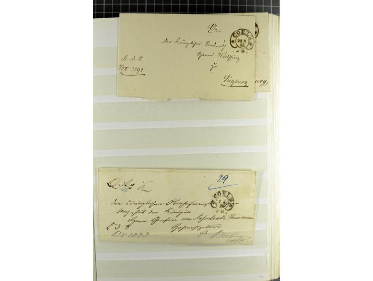 HUFEISENSTEMPEL: 1865/76, Berlin bis Zabern, sehr schöne und umfangreiche Sammlung auf losen Marken und vielen Briefen, dabei