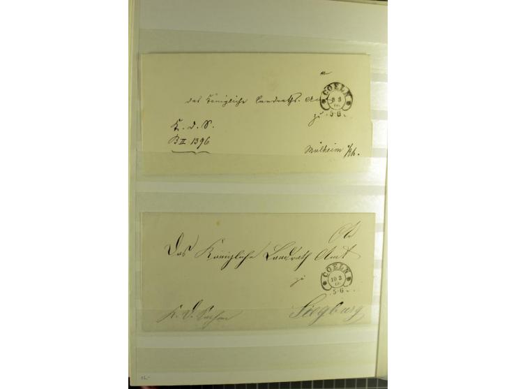 HUFEISENSTEMPEL: 1865/76, Berlin bis Zabern, sehr schöne und umfangreiche Sammlung auf losen Marken und vielen Briefen, dabei
