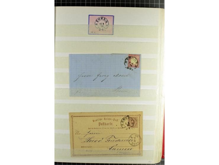 HUFEISENSTEMPEL: 1865/76, Berlin bis Zabern, sehr schöne und umfangreiche Sammlung auf losen Marken und vielen Briefen, dabei