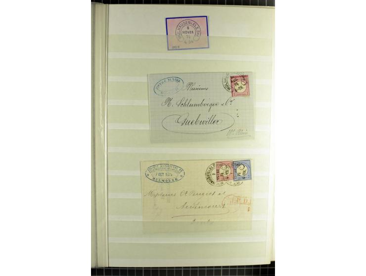 HUFEISENSTEMPEL: 1865/76, Berlin bis Zabern, sehr schöne und umfangreiche Sammlung auf losen Marken und vielen Briefen, dabei
