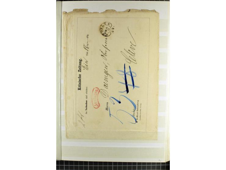 HUFEISENSTEMPEL: 1865/76, Berlin bis Zabern, sehr schöne und umfangreiche Sammlung auf losen Marken und vielen Briefen, dabei